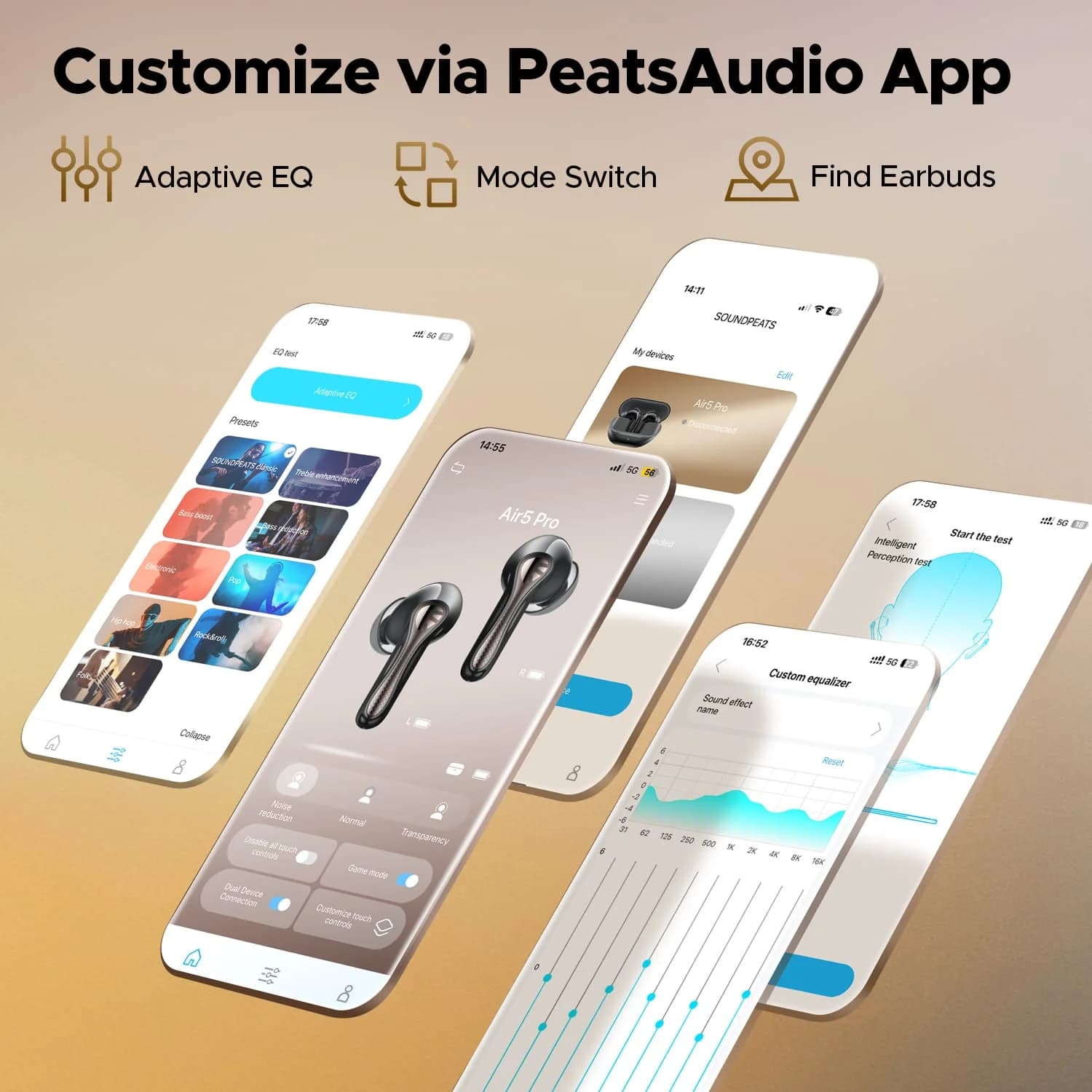 Soundpeats Air 6 Pro -55dB Ai Adaptive Hybrid Noise Cancelling Tws Earbuds - view 4
